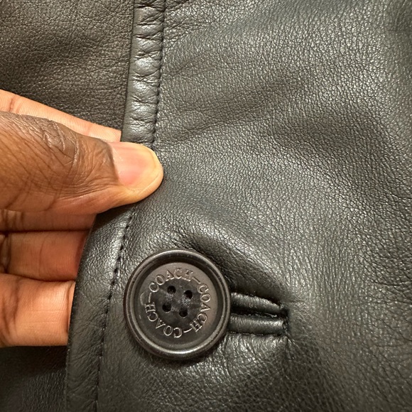 Coach 1941 Men Black Harrison Leather Jacket Size Medium - Picture 9 of 10